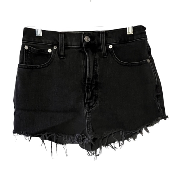 Madewell The Perfect Vintage Jean Cut-Off Shorts Black Size 27 - Picture 2 of 7
